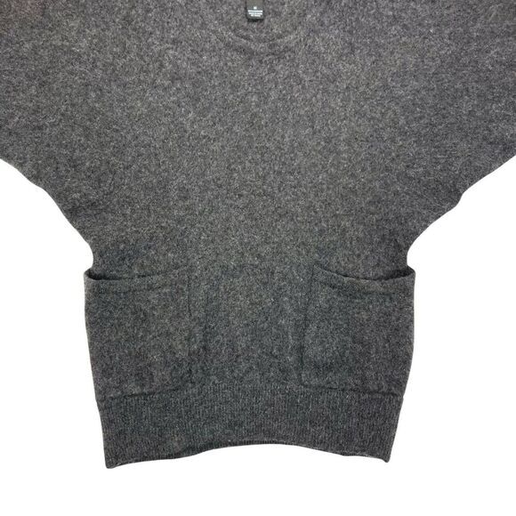 Cynthia Rowley 100% Cashmere Sweater Womens Medium Soft Gray 1/2 Sleeve Pockets - Picture 4 of 13
